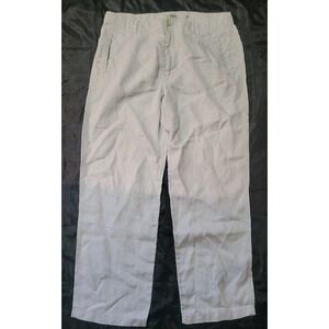 Europann Men's 46x28  100% Linen Pant Trouser Gray White Pockets‎